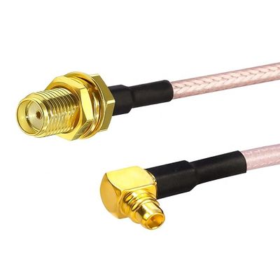 RG316 90 gradi angolo destro MMCX maschio a SMA femmina Antenna Pigtail RF cavo coaxiale