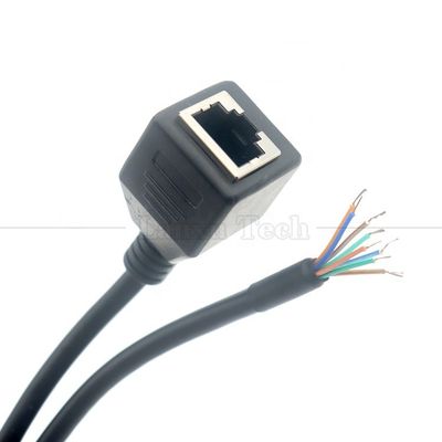 Femminile RJ45 Jack Socket per aprire saldatura in scatola 8 fili Bare End Pigtail Ethernet Network Patch Lan Cable