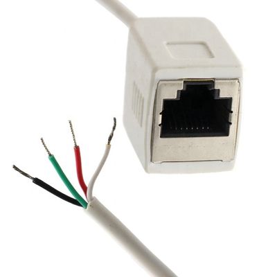 Personalizzazione Femminile Bianca RJ45 presa per aprire Saldatura in scatola 4 fili cavo a coda di porcellana a fine nudo