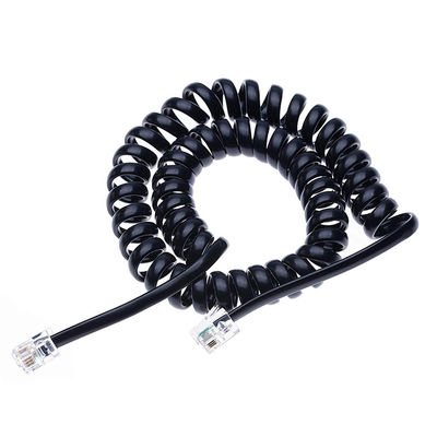 OEM Primavera avvolgente 1m 2m 3m RJ9 4P4C RJ11 Nero Bianco Spirale Piatta Cat3 ADSL Cavo telefonico