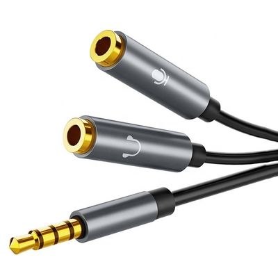 Headset Microphone Y Splitter 1 maschio a 2 doppio femmina 3.5mm Jack Audio Splitter Adapter Cable