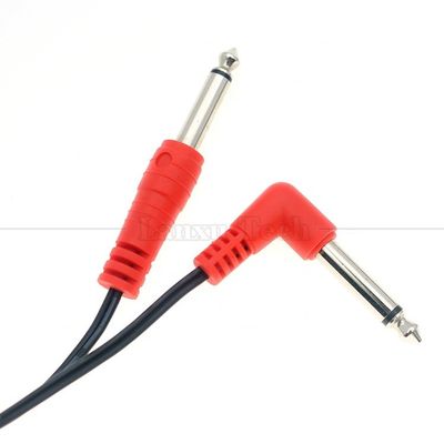 90 gradi angolo di destra verso la linea retta 6.35mm TS Jack Stereo Audio Cable per Gui tar Pedal