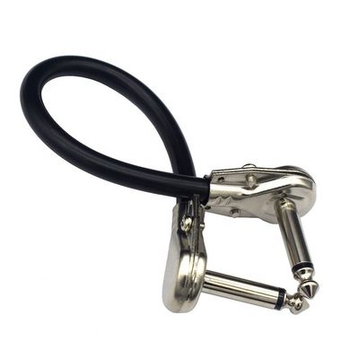 1/4 6.35mm Inch Silver Gold Right Angle Mono TS Audio Jack Instrument Guitar Patch Cable