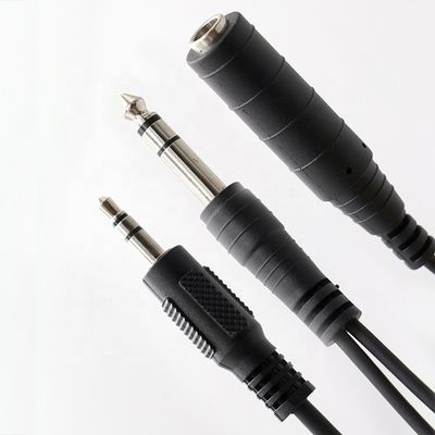 1M 2M 3M Y Splitter Maschio a Femmina 6.35mm 3.5mm TRS Microfono Stereo Jack Cavo audio