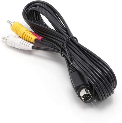 9 Pin Mini Din to 3 RCA S Video Audio Cable per TV Display Audio Video Receiver