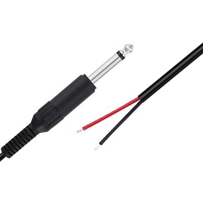 6.35mm 1/4 Inch TS 2 Ploes Jack Mono Male Audio Plug to Bare Wire Cable Open End per microfono