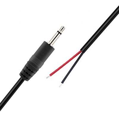 Custom 2 Poles TS 3.5mm Stereo Audio Mono Jack Maschio Plug to Stripped Pigtail Tinned Bare Wire End Cable