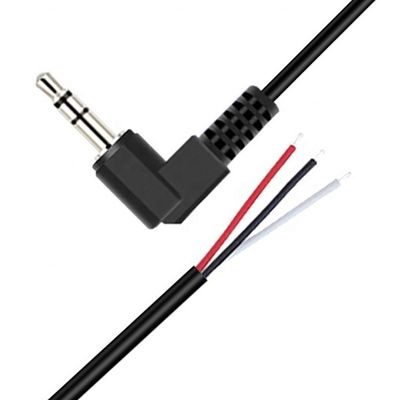 90 gradi angolo destro 3 poli TRS 3,5 mm Jack audio stereo a coda di porcellino spogliato in scatola cavo terminale a filo nudo