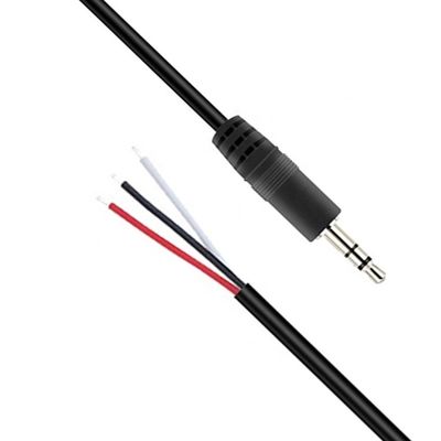 Custom 3 poli 3.5mm Stereo Audio Jack a pigtail Stripped Tinned Bare Wire End Cable