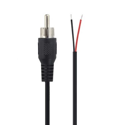 Custom RCA maschio innesco a nudo filo a strisce in scatola fine cavo