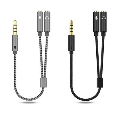 1 ingresso a 2 uscite forma Y 3,5 mm AUX Microfono audio stereo cuffie Splitter Adapter Cable