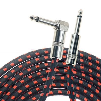 OEM 3ft 10ft 5m 1/4 6.35mm Mono TS Jack Piombo intrecciato strumento elettrico accessorio amplificatore di effetto Amp Guitar Patch Cable