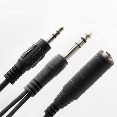 Splitter Maschio a Femmina 6.35mm 3.5mm TRS Jack Microphone Audio Cable