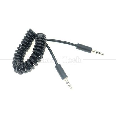Cable di estensione audio a molla maschile a maschio 3,5 mm Jack Aux Stereo