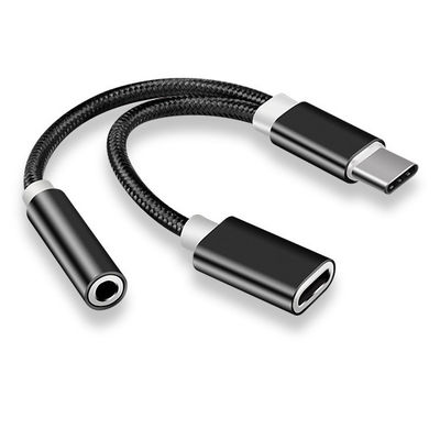 2 in 1 Tipo C a 3,5 mm Caricatore cuffia Jack audio cavo USB C Portatile Tipo C a 3,5 mm connettore adattatore per telefono cellulare