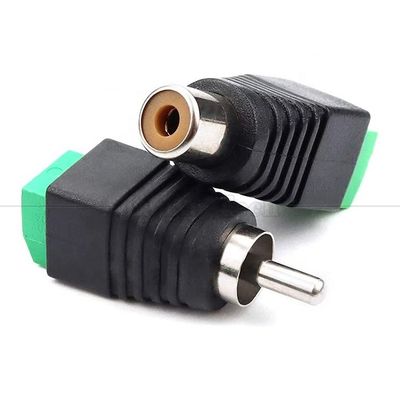 RCA Femminile Maschio a Velocità Terminal AV Phono Plug Wire Connector Converter Adapter Audio