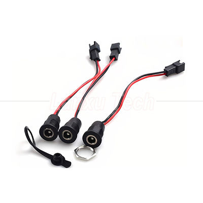 DC 022 5.5x2.1mm 5.5x2.5mm Femminile Socket Threaded Mount a JST SM 2 Pin Connector Cable