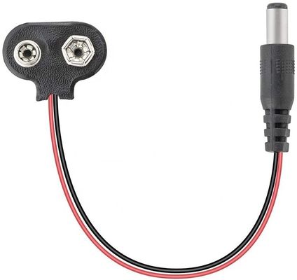 9V connessione di batteria Snap Clip a DC maschio 5.5mm/2.1mm cavo di alimentazione a presa per portabatterie