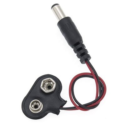 9V connessione di batteria Snap Clip a corrente continua maschile 5,5 mm Jack 2,1 mm Cable di alimentazione per portabatterie