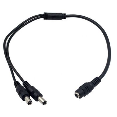 1 a 2 modi 1 femmina a 2 maschi 5.5x2.1 mm DC Power Supply Splitter Cable per telecamere CCTV Led Strip