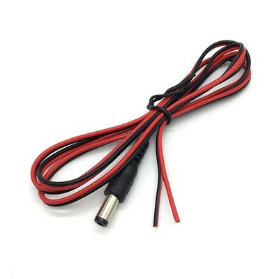 Rossa Nera DC Maschio 5.5x2.1mm Barrel Jack a Stripped Open Bare End Tinned Wire Cable