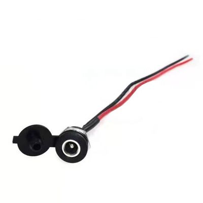 Pannello montato a filo di presa DC Jack femmina 5.5x2.1mm a 2 fili cavo di fine coda aperta