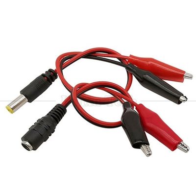 30cm DC Barrel Jack 5.5x2.1mm Maschio femmina a doppio clip alligatore alimentazione DC Cavo per telecamera CCTV