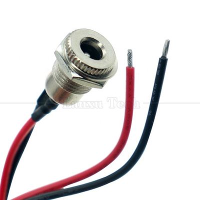 10cm 18AWG 5A pannello montato DC 099 presa femminile 5.5x2.1mm 2.5mm connettore a filo metallico per aprire fili in scatola cavo termico