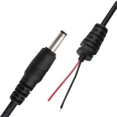 CUSTOM DC Barrel Jack Maschio 2.1X5.5mm a Stripped Wire Tinned Pigtail Bare End Cable con SR Grommet