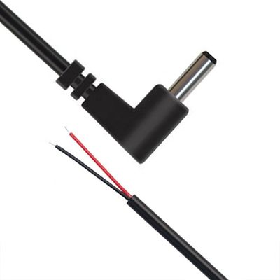 90 gradi angolo destro DC Jack 5,5x2,1 mm 5,5x2,5 mm 1,35x3,5 mm a fili aperti End Pigtail Cable