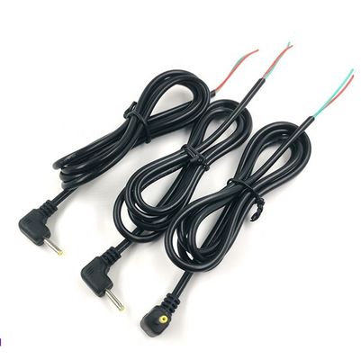 Custom 90° angolo DC Jack barile 2.5x0.7mm a Stripped Tinned Bare Wire End Cable
