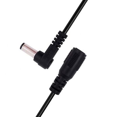 Angolo di 90 gradi connettore maschio-femmina 5.5x2.1mm Jack a canna cavo di estensione di corrente continua
