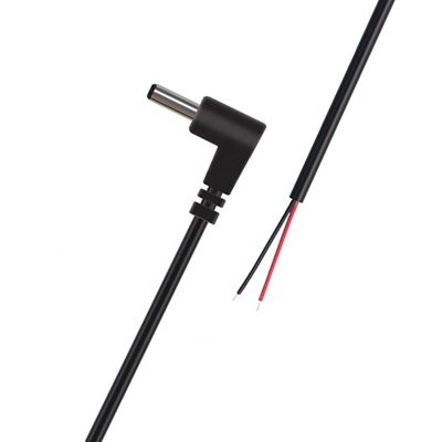 Personalizzazione Angolo 90 gradi DC Barrel Jack Maschio 3.5x1.35mm a Stripped Wire Tinned Pigtail Bare End Cable