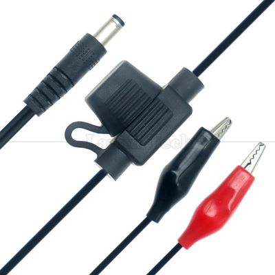 12V DC 5.5X2.1mm a clip alligatore cavo di alimentazione a fusibile per Trail Camera