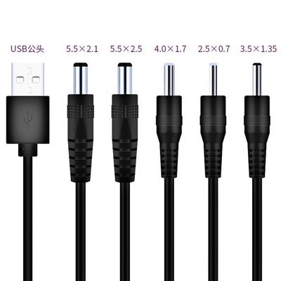 Personalizzazione USB a corrente continua 2.1x5.5mm 2.5x5.5mm 1.35x3.5mm 2.5x0.7mm 4.0x1.7mm Cavo di alimentazione
