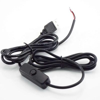 1m Bianco Nero LED Strip Potere su e fuori pulsante USB Tipo A Cavo di estensione di interruttore