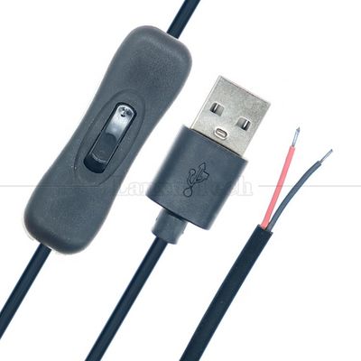 1M USB A maschio per aprire cablo di caricabatterie a filo nudo in scatola con pulsante di interruttore 304
