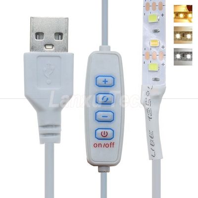 5V di uscita Dimming Stepless ON OFF Switch USB Dimmer Cable per LED Light Strip Lamp