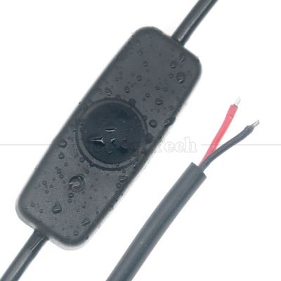 Capo di silicio impermeabile di fabbrica su misura Push Button 2 Pin DC Power on off Switch Cable per lampada moto
