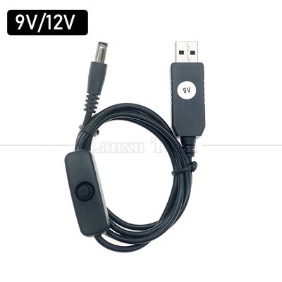 USB a 9V 12V DC 5,5x2,1 mm Jack caricabatterie ON OFF Cable di interruttore per router Fan LED Strip Speaker
