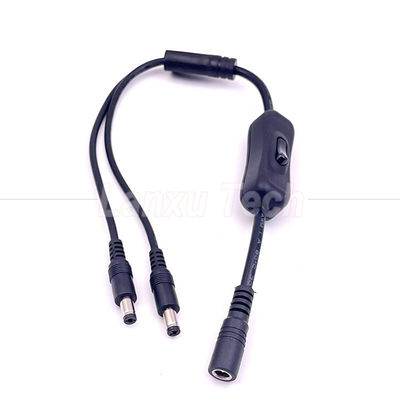 12v Splitter 1 femmina a 2 maschi Pioggia CC 5.5x2.1mm on off Cavo del cavo di commutazione per la luce della lampada LED