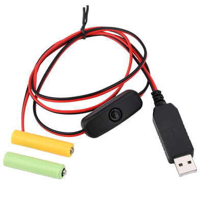 1.5v 3v 4.5v 6v LR6 AA LR03 AAA Eliminatore della batteria Sostituire USB Switch ON OFF Cable di caricabatterie per giocattoli elettronici a luce LED