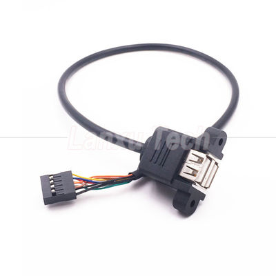 Dual USB Tipo A 2 porte pannello di montaggio USB a Dupont 9 Pin Header connettore cavo