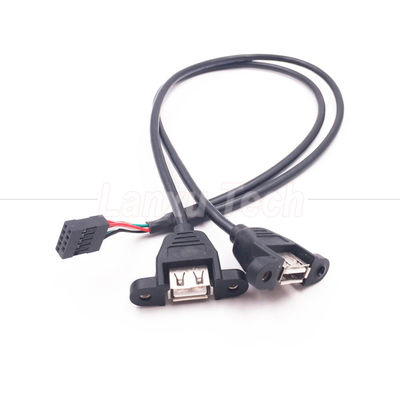 Dual USB tipo A 2 porte pannello di montaggio USB a Dupont connettore cavo di filo