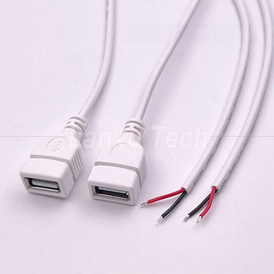 5V USB bianco femminile per aprire fili nudi cavo di fine coda per striscia LED