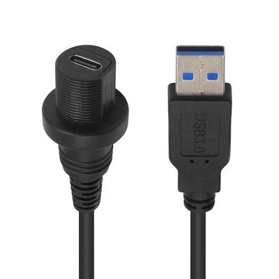 Mini USB Maschio a Micro USB Femminile cavo di estensione impermeabile con pannello di montaggio a scarico per auto camion barca computer moto