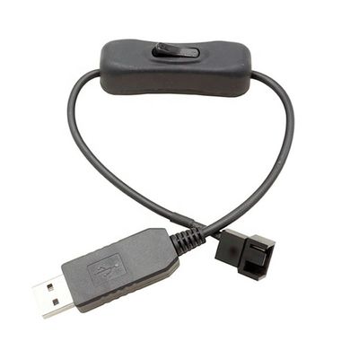12V Step UP Boost USB a 3 pin 4 pin PWM PC Ventilatore ON OFF Switch Adapter Cable