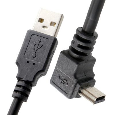OEM destra sinistra verso l'alto verso il basso angolo di 90 gradi MINI cavo USB per PS3 Controller MP3 Camera