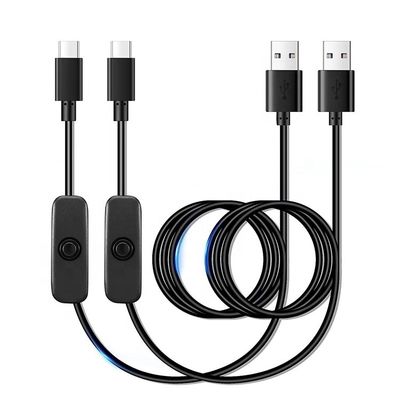 1m 5V 3A cavo di alimentazione del caricabatterie USB tipo C con interruttore ON OFF per Raspberry Pi