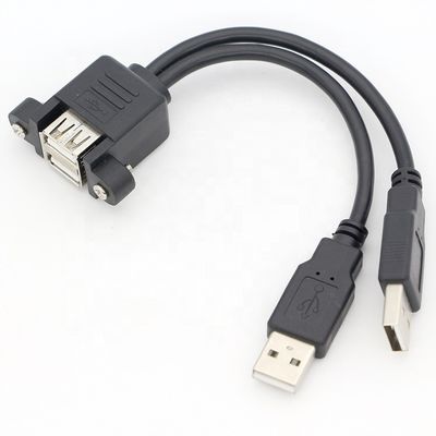 Cavo di estensione da maschio a femmina a doppio USB 2.0 montato su pannello